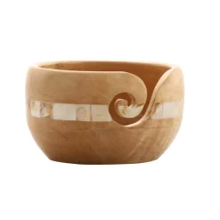 Mango Wood Yarn Bowl with Mother of Pearl by Loops & Threads™