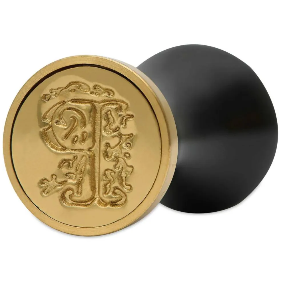 Manuscript Ceramic Mini Initial Sealing Coin Set - Letter P