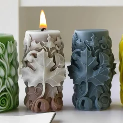 Maple Leaf Embossed Candle Molds(white)2.8 x 2.8 x 0.7 inches