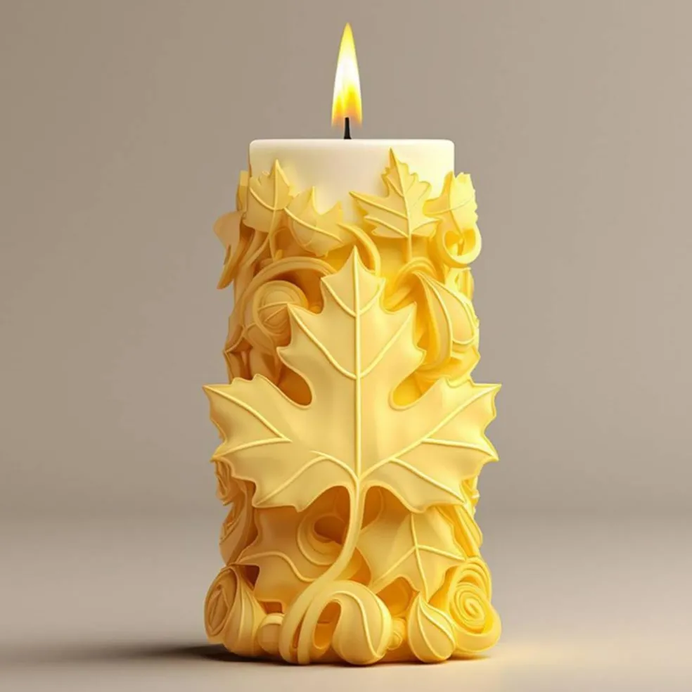 Maple Leaf Embossed Candle Molds(white)2.8 x 2.8 x 0.7 inches