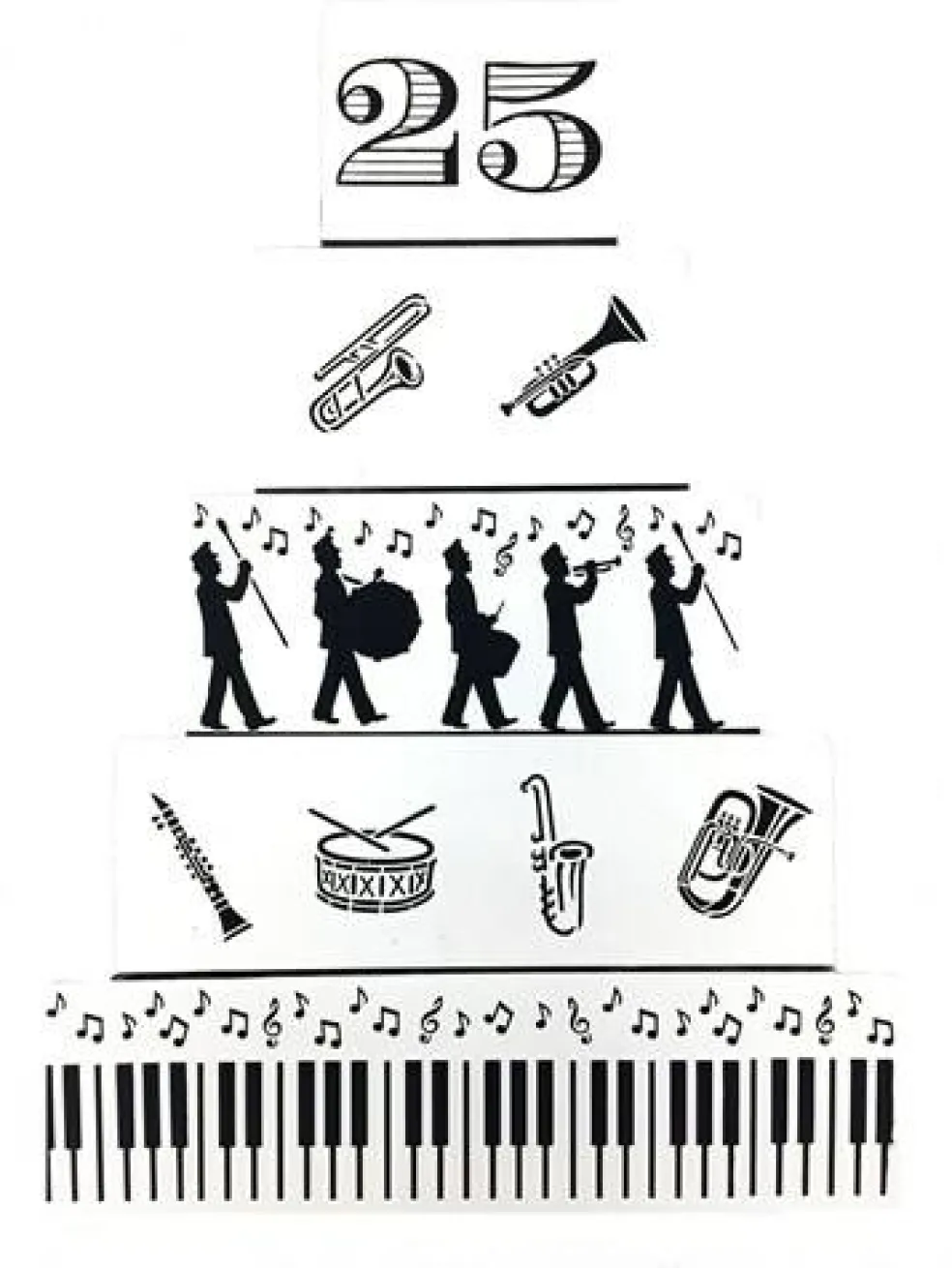Marching Band Instruments Cookie Stencil | C953 by Designer Stencils | Cookie Decorating Tools |