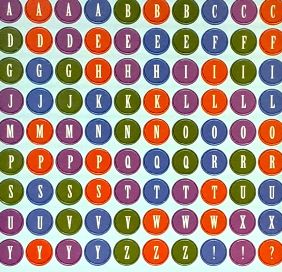 Marianne Richmond Multi-Colored Alphabet 12x12 Chipboard Embellishments