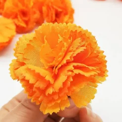 Marigold Flowers Artificial(Orange 80)7