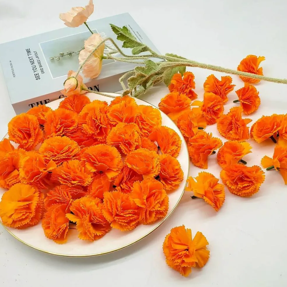 Marigold Flowers Heads Bulk(Orange)