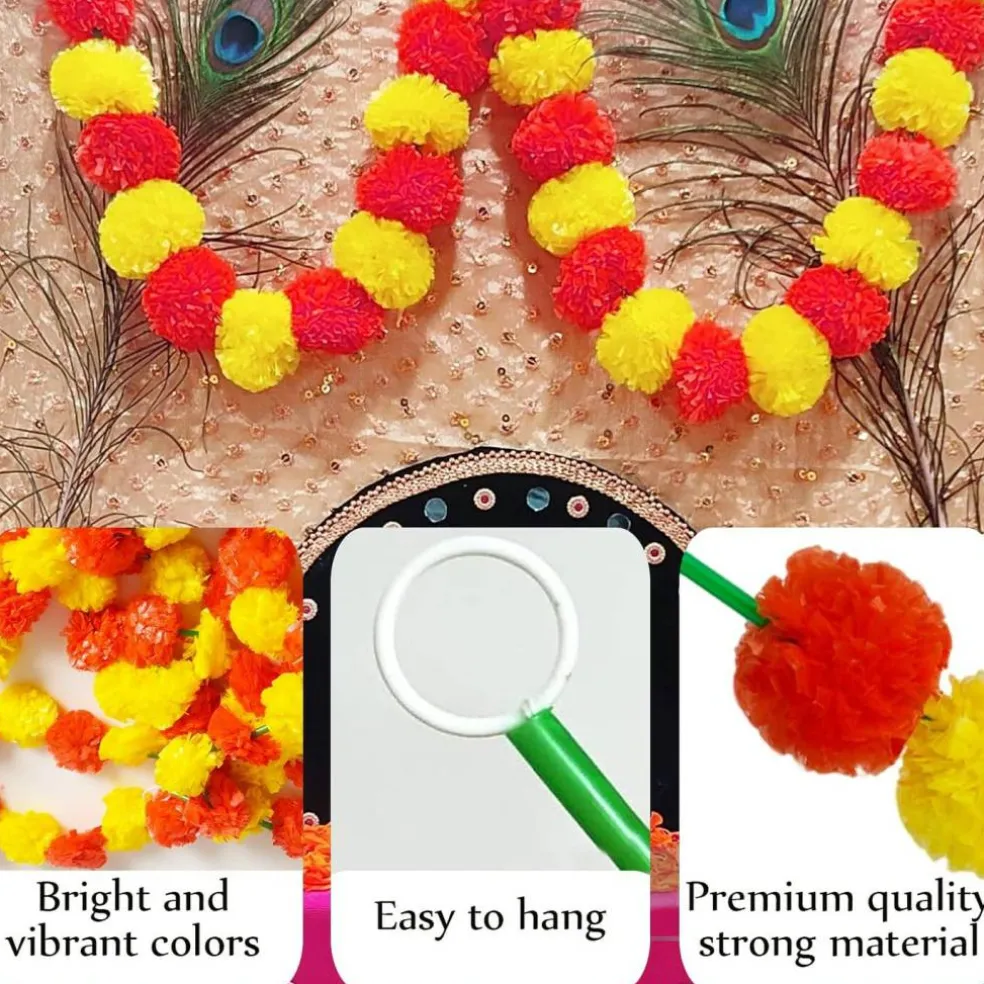 Marigold Garland for Decoration (Yellow & Red)