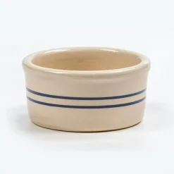 Martinez Pottery Heritage Blue Stripe Stoneware Ramekin No Lid 2 1/4" x 4 3/4"