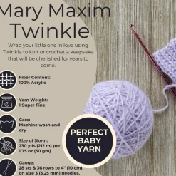 Mary Maxim Twinkle Baby Yarn - Lilac, Cardinal, Grass