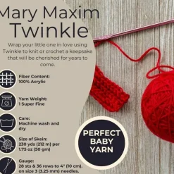 Mary Maxim Twinkle Baby Yarn - Lilac, Cardinal, Grass