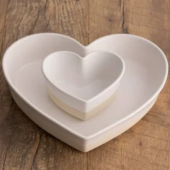 Mason Cash Rustic Charm Heart Baking Dish, 5.5" 375ml Mini Stoneware Oven Dish