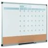 MasterVision 36 in. x 24 in. 3-in-1 Monthly Planning/Scheduling Calendar Planner - White Surface/Satin Aluminum Frame