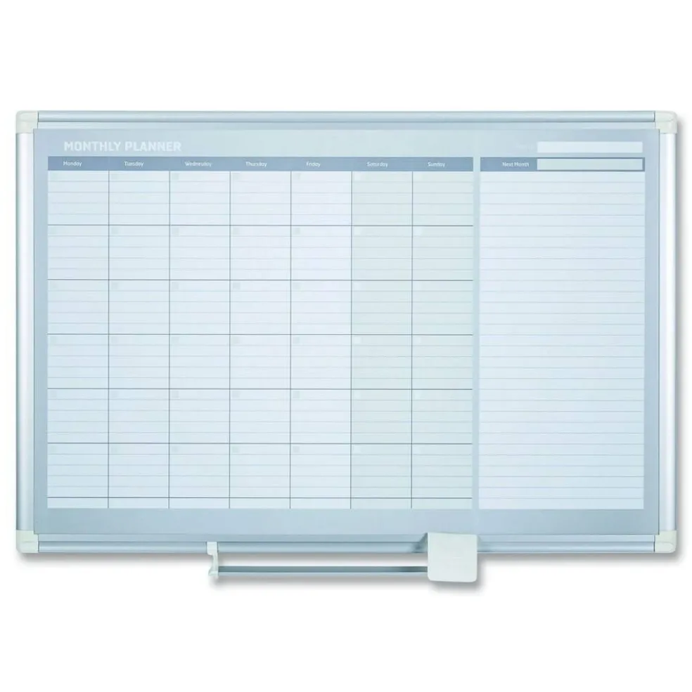 MasterVision 36 in. x 24 in. Silver Frame Monthly Planner