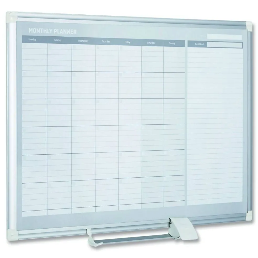 MasterVision 36 in. x 24 in. Silver Frame Monthly Planner
