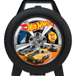 Mattel: Hot Wheels 30 Car Case - Wheel-Shaped Organizer, Storage Accessory, Holds 1:64 Scale Die-Cast Toy Vehicles, Play-Display, Officially Licensed