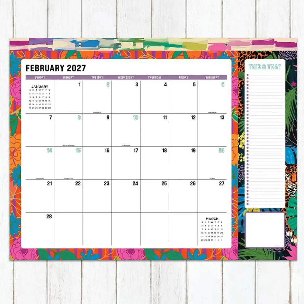 2027 Maximal Mirage Large Desk Pad Monthly Blotter Calendar