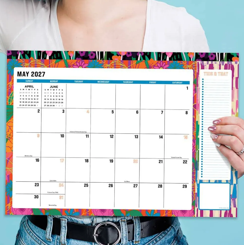 2027 Maximal Mirage Medium Desk Pad Monthly Blotter Calendar