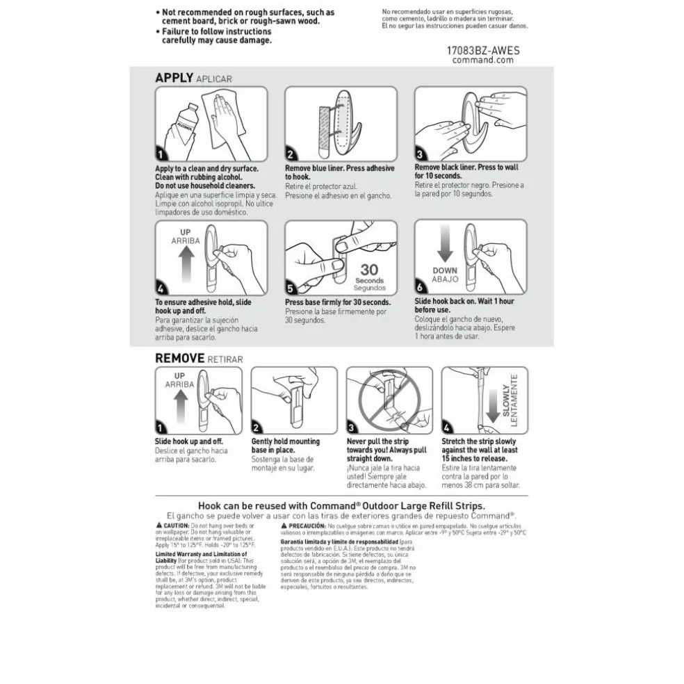 3M Command™ Outdoor Designer Hook with Foam Strips
