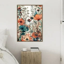 Meadow flowers 9 by Justyna Jaszke Framed Canvas Wall Art