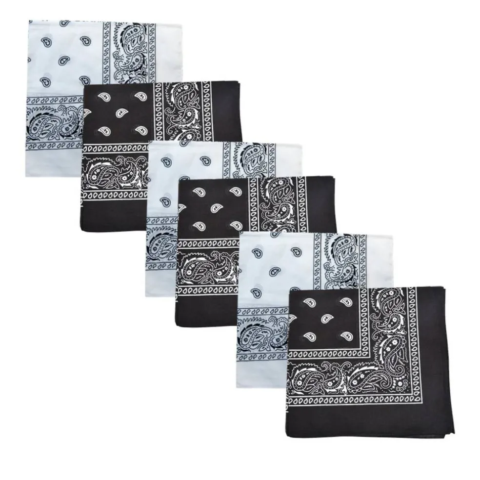 Mechaly Paisley 100% Cotton Bandanas - 6 Pack