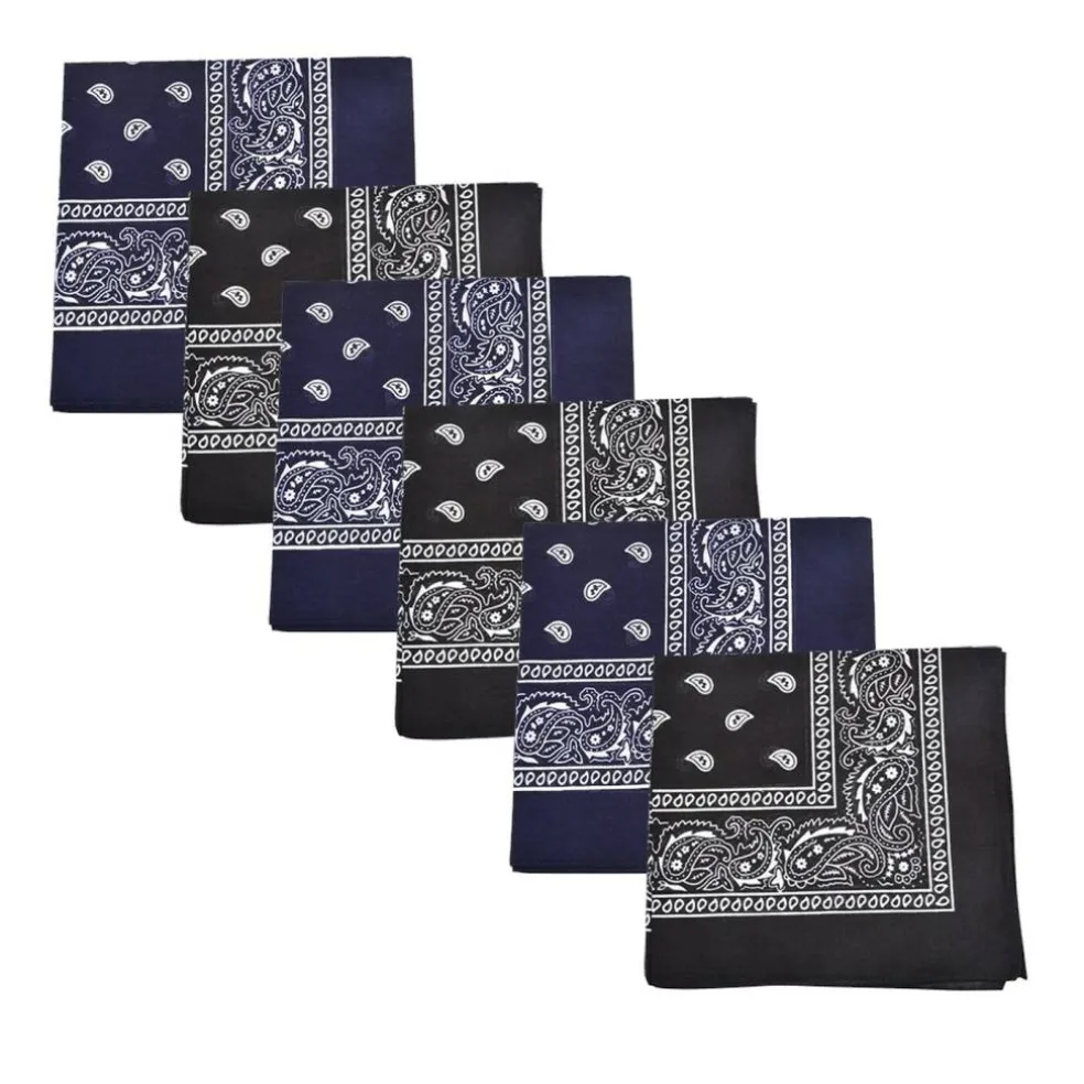 Mechaly Paisley 100% Cotton Bandanas - 6 Pack