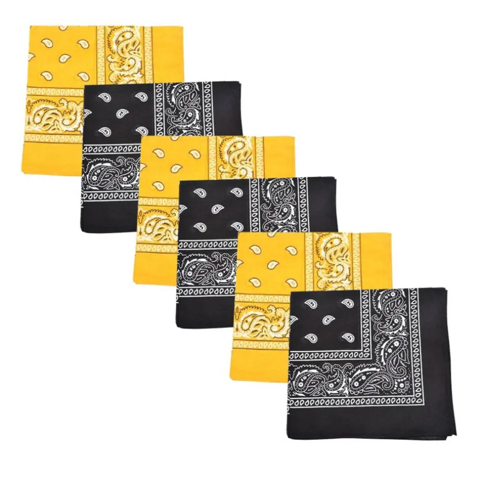 Mechaly Paisley 100% Cotton Bandanas - 6 Pack