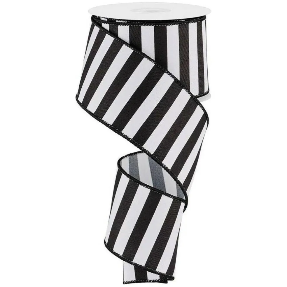 2.5" Medium Horizontal Stripe Ribbon: Black (10 Yard)