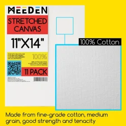 MEEDEN 100% Cotton Stretched Canvas, 11 x 14 In, 11 Packs
