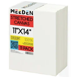 MEEDEN 100% Cotton Stretched Canvas, 11 x 14 In, 11 Packs