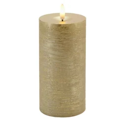 Melrose Metallic Gold FIA WICK LED Pillar Candles, 2ct.