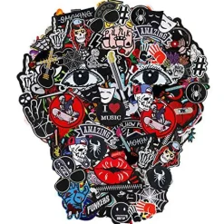 Meneng Embroidered Patches Iron-on Appliques: 30pcs Assorted Cool Punk Embroidery Sew-on Patch for Jackets Clothing