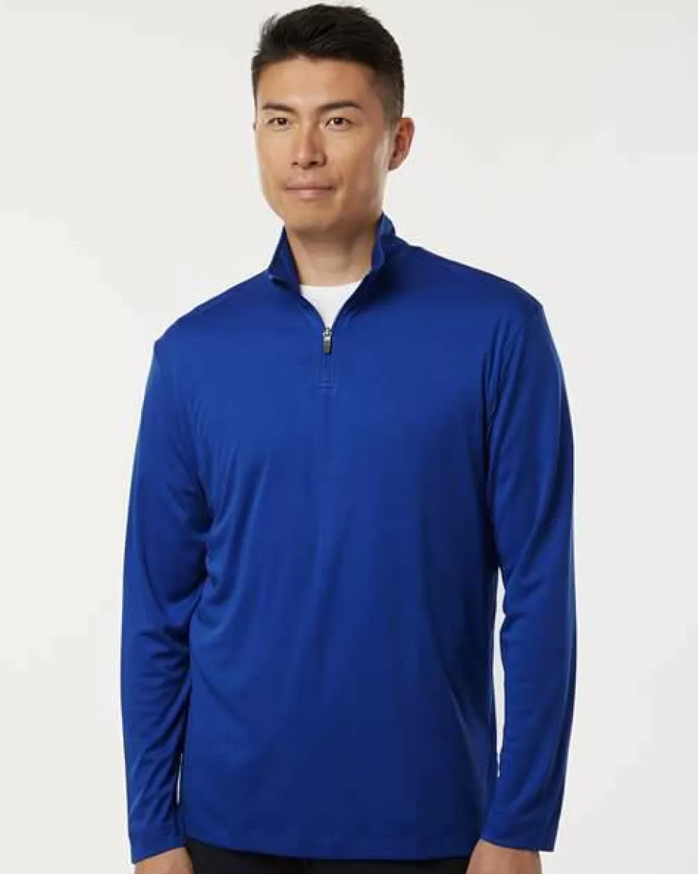 Men's Performance Quarter Zip Pullover 100% Polyester Athletic Top