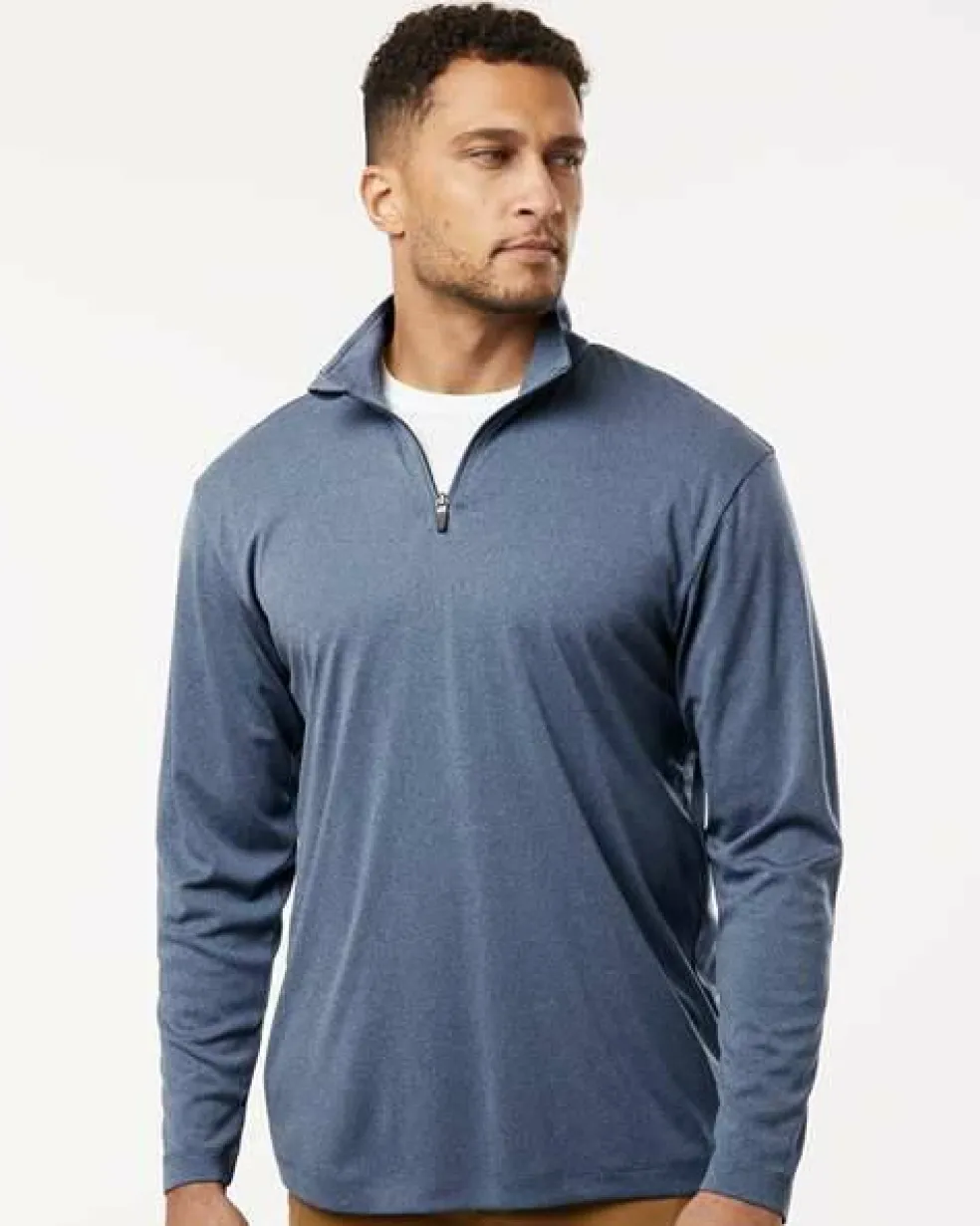 Men's Performance Quarter Zip Pullover 100% Polyester Athletic Top