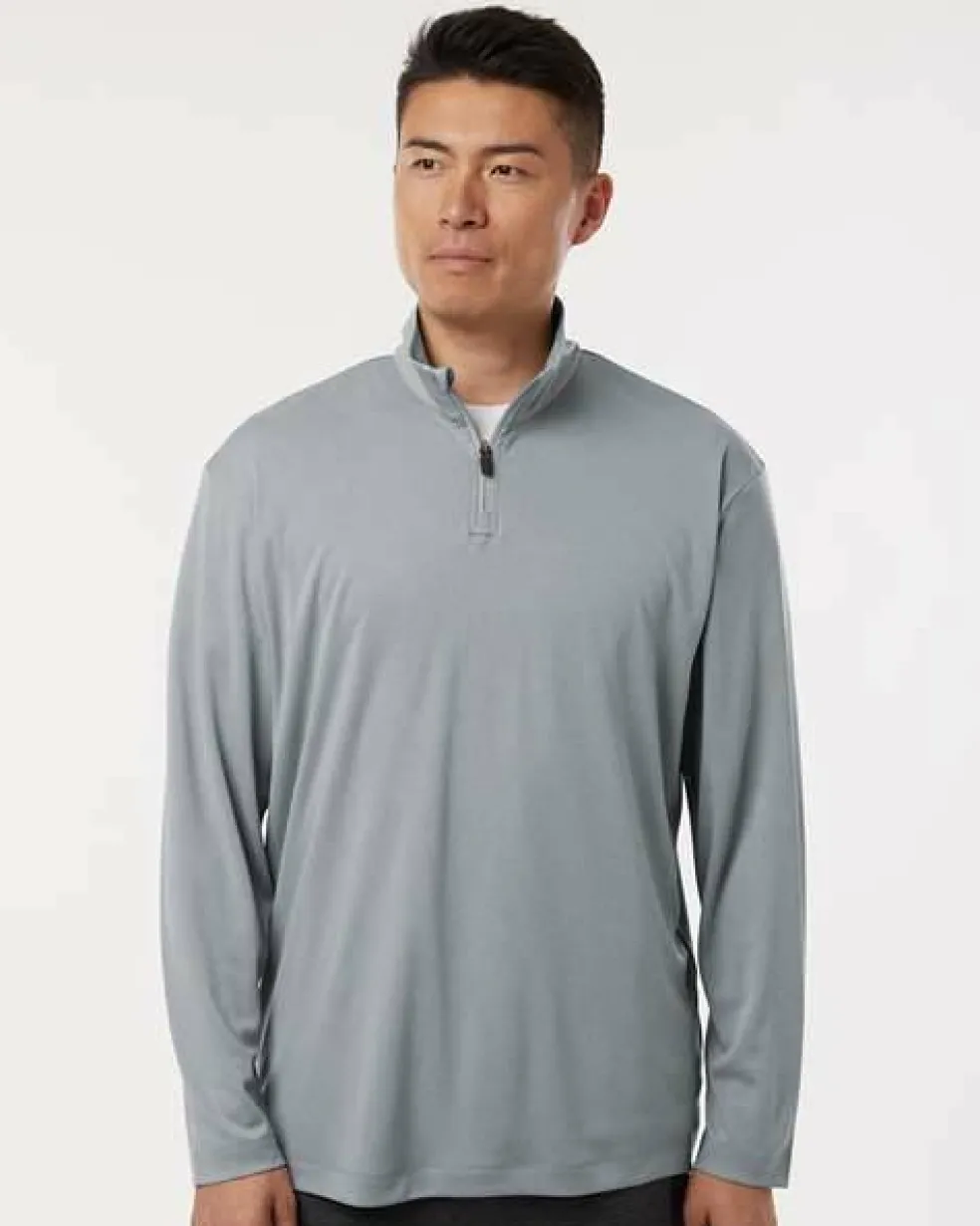 Men's Performance Quarter Zip Pullover 100% Polyester Athletic Top