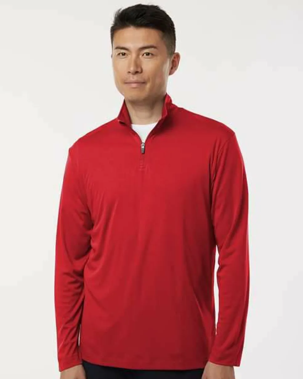 Men's Performance Quarter Zip Pullover 100% Polyester Athletic Top