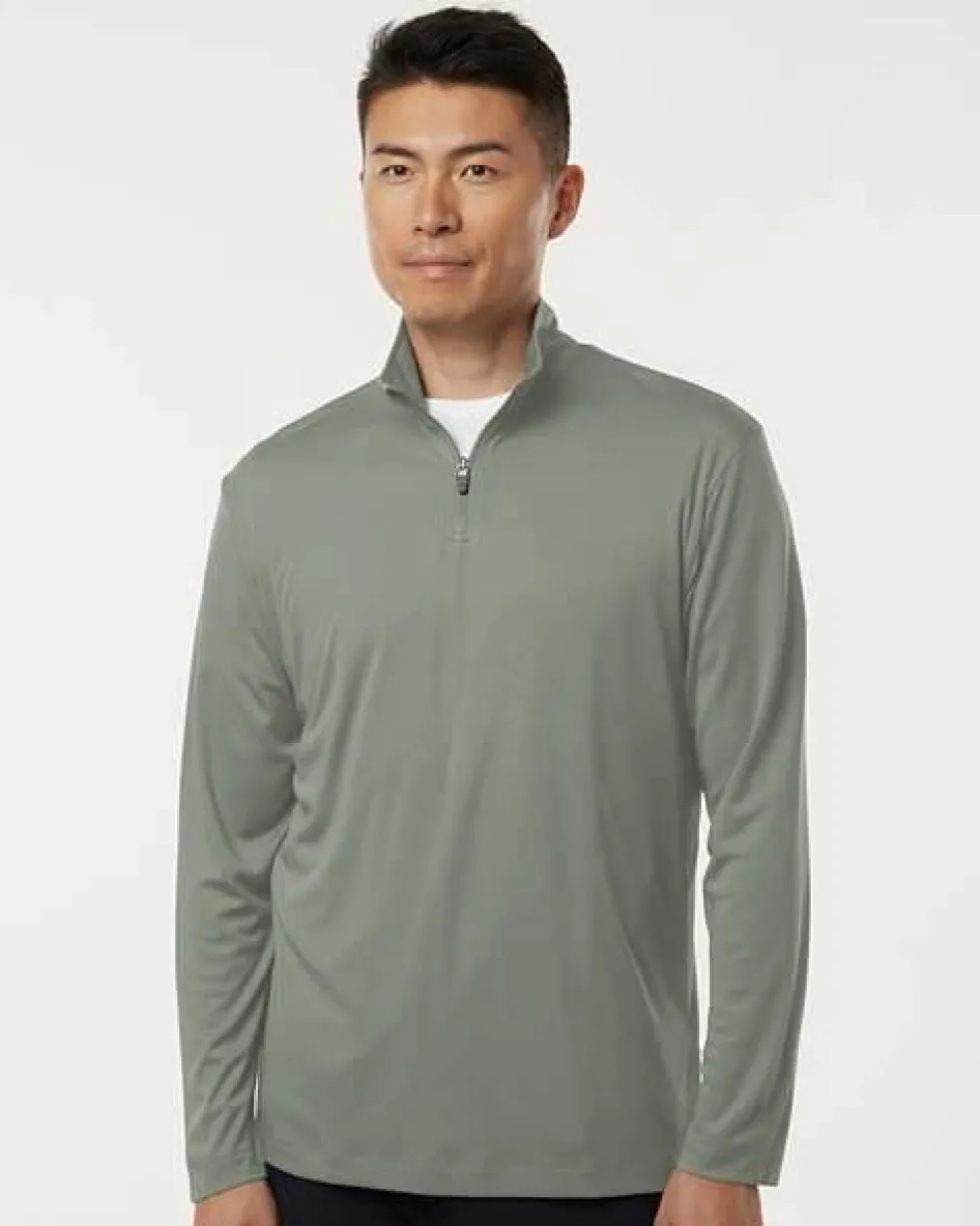 Men's Performance Quarter Zip Pullover 100% Polyester Athletic Top