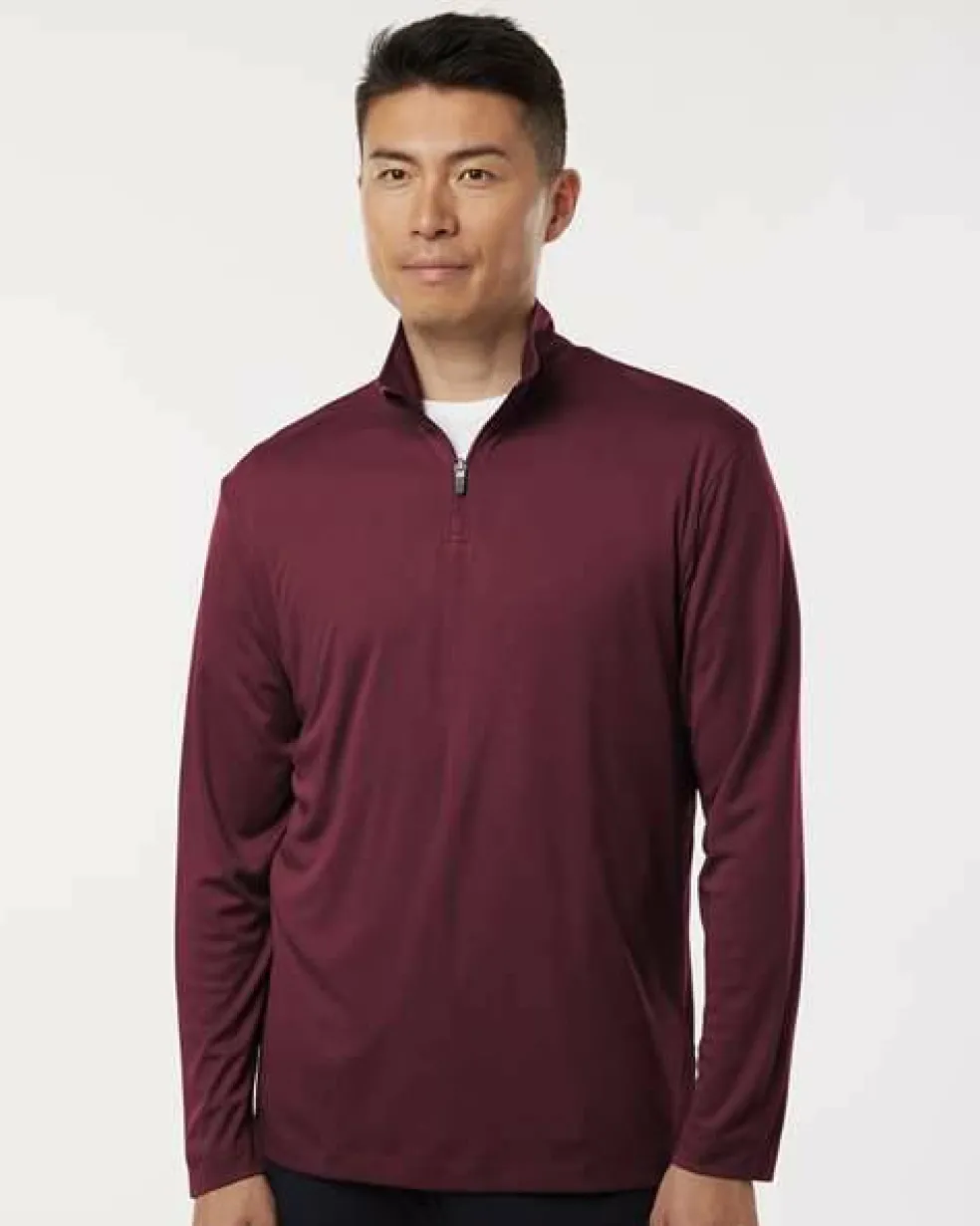 Men's Performance Quarter Zip Pullover 100% Polyester Athletic Top