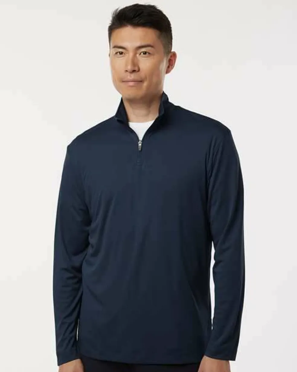 Men's Performance Quarter Zip Pullover 100% Polyester Athletic Top
