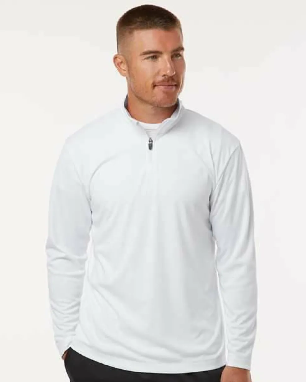 Men's Performance Quarter Zip Pullover 100% Polyester Athletic Top