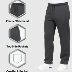 Mens Regular Fit Open Bottom Fleece Jogger Sweatpants (S-3XL)