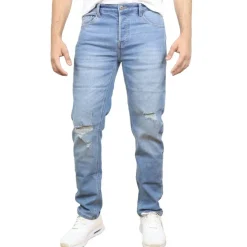 Men's Stretch Ripped Jeans - Â Denim Look with Flexibility & Comfort (Sizes: 30-42)