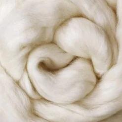 100% MERINO Wool Roving. Ethically & Responsibly Sourced Combed Top Fiber for Spinning, Filling and Stuffing - 1 LB Bag, Natural White
