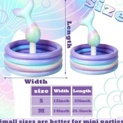 Mermaid Party Decorations Mermaid Tail Inflatable Cooler Blow up Drink Cooler Floating Ice Chest Tail Pool Drink Holder for Holiday Birthday Party Decorations(Purple,12 x 25'')