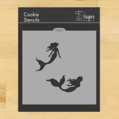 Mermaids Cookie & Craft Stencil | CM069 by Designer Stencils | Stencils for Royal Icing, Airbrush, Dusting Powder |