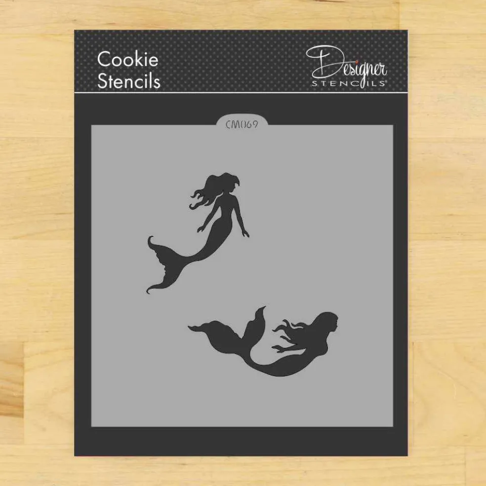 Mermaids Cookie & Craft Stencil | CM069 by Designer Stencils | Stencils for Royal Icing, Airbrush, Dusting Powder |