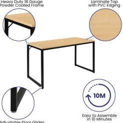 Merrick Lane Berlin 47 Inch Computer Desk with Open Metal Frame