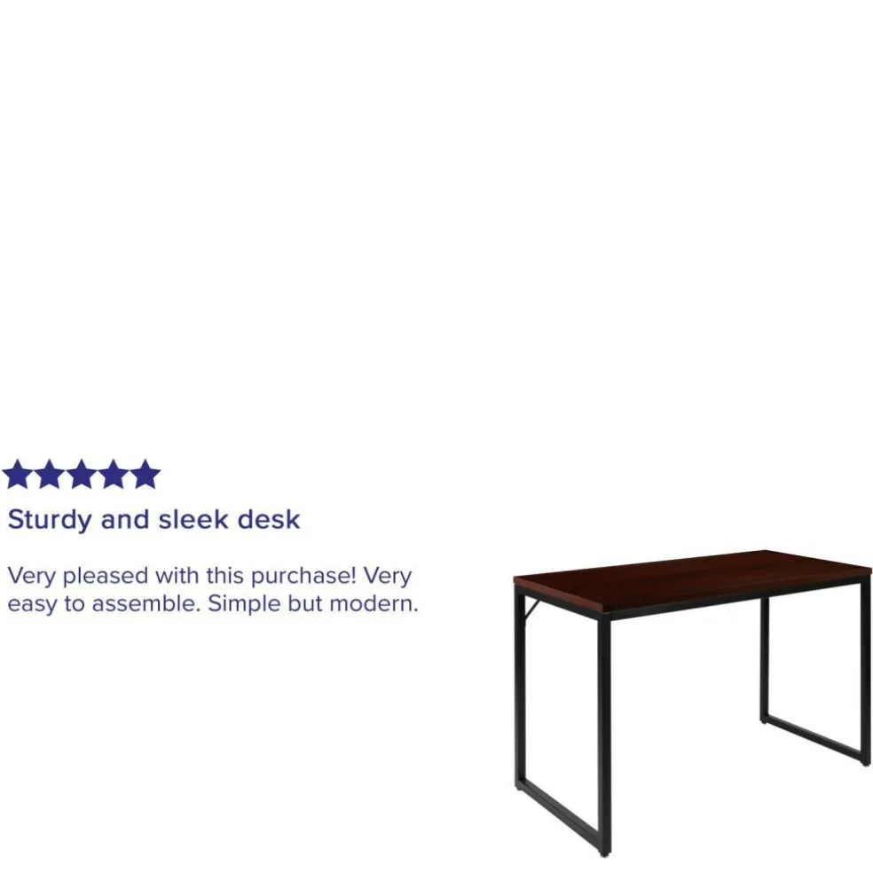 Merrick Lane Berlin 47 Inch Computer Desk with Open Metal Frame