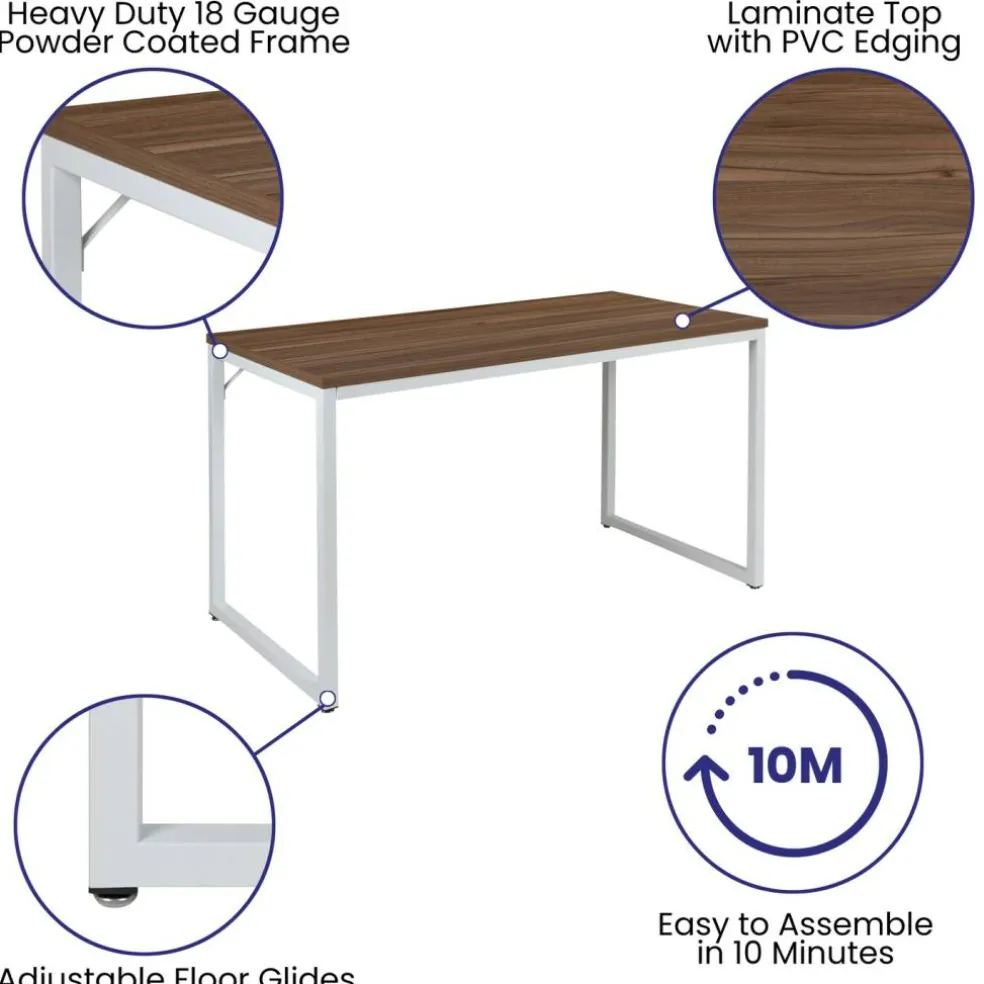 Merrick Lane Berlin 47 Inch Computer Desk with Open Metal Frame