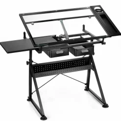 Metal & Glass Artist Table by Artist's Loft®