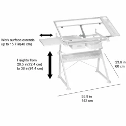 Metal & Glass Artist Table by Artist's Loft®