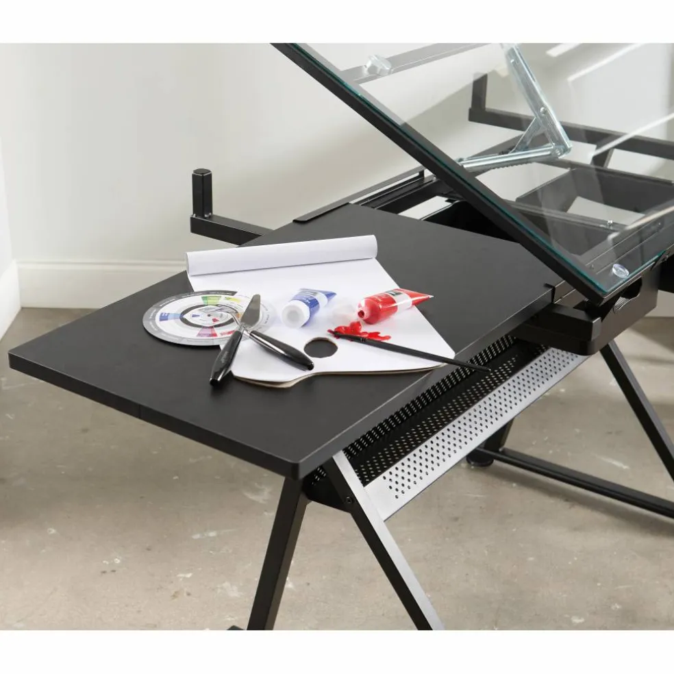 Metal & Glass Artist Table by Artist's Loft®