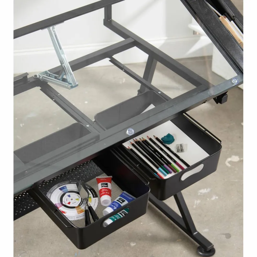 Metal & Glass Artist Table by Artist's Loft®
